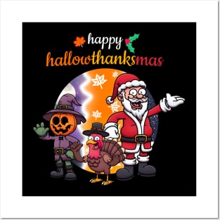 Happy HallowThanksMas Posters and Art